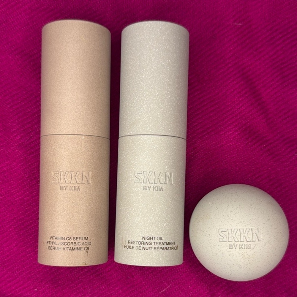 SKKN by Kim - Night Oil, Vitamin C Serum, and Plumping Eye Cream